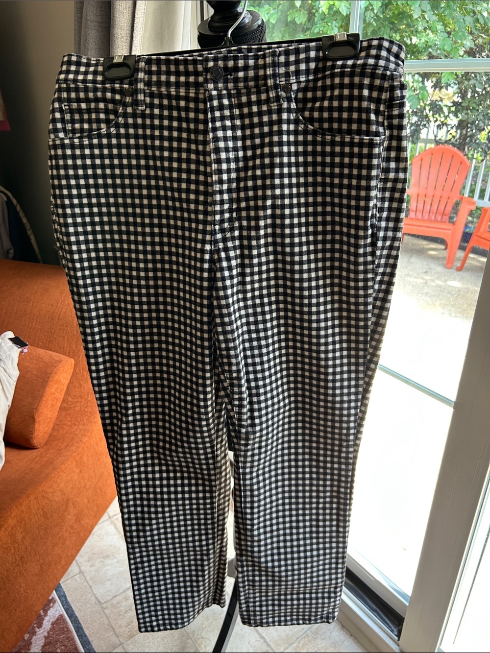 Talbots Black and White Gingham Chinos